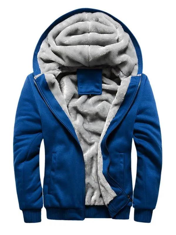 Cozy Comfort: Men's Hooded Fleece Sports Jacket for Ultimate Leisure and Style - MENLL